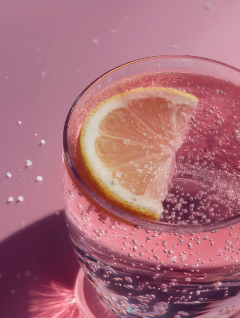 Japanese Pink Salt Recipe: The Viral Trick That Changed My Mornings Lemon wedge inside vibrant pink salt weight loss drink