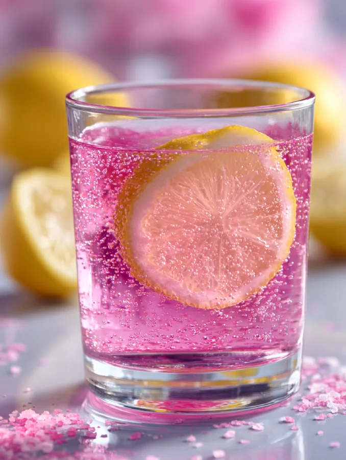serving pink salt trick drink