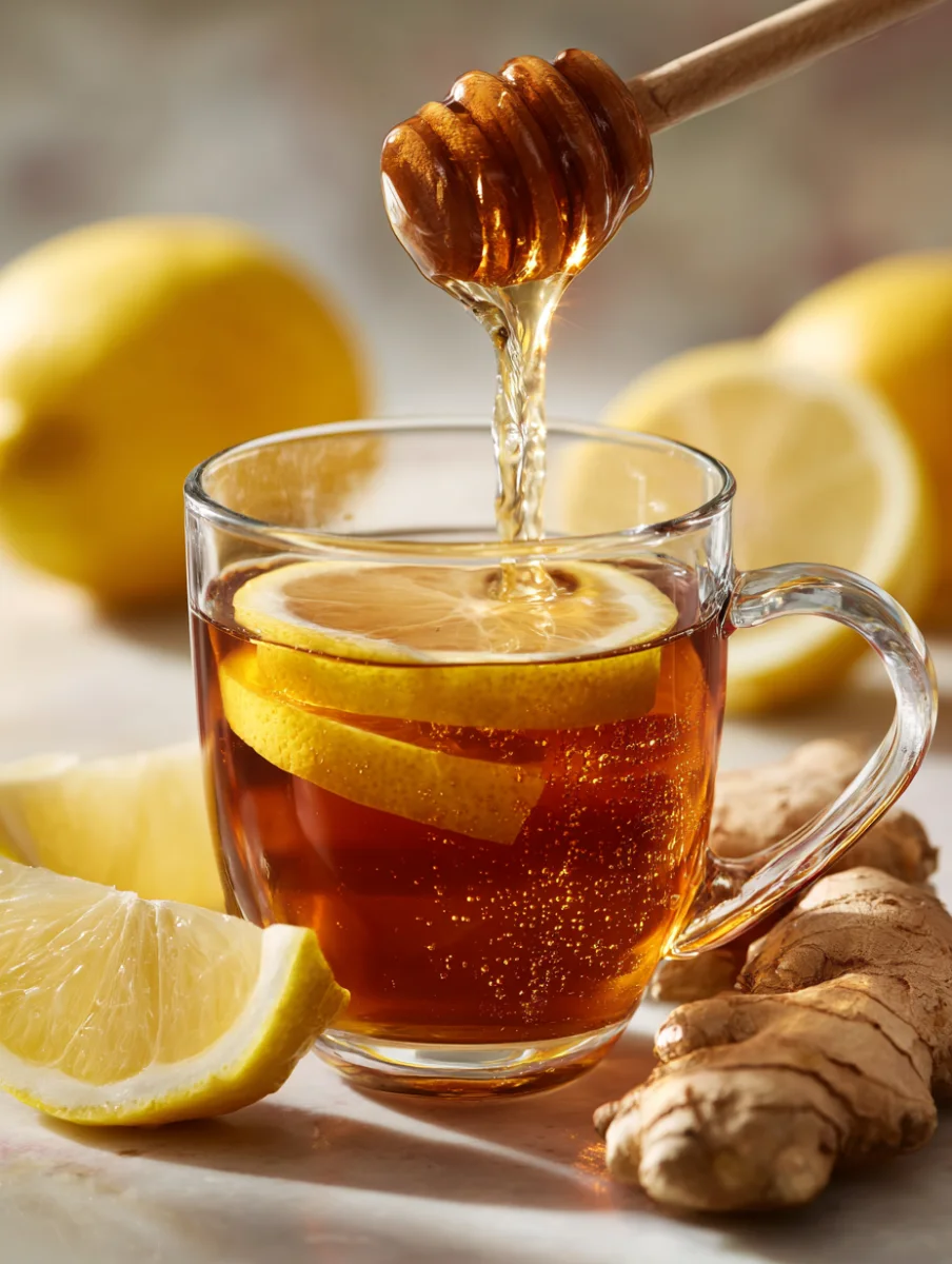 Natural Mounjaro Recipe: The Best 4-Ingredient Tea That Actually Works Natural Mounjaro recipe with lemon slices, ginger, and honey