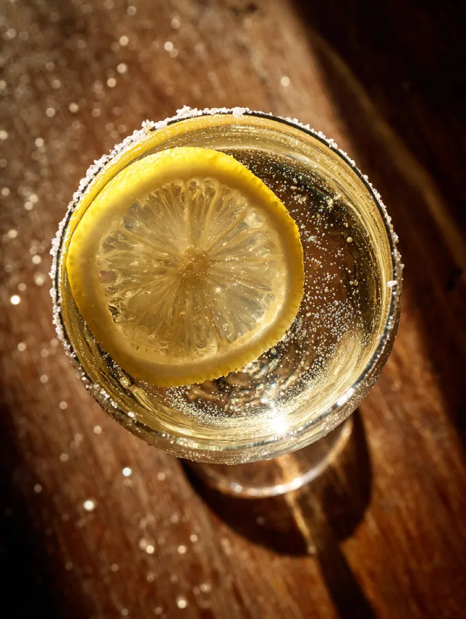 Tea with ginger root, lemon slices, and honey dipper