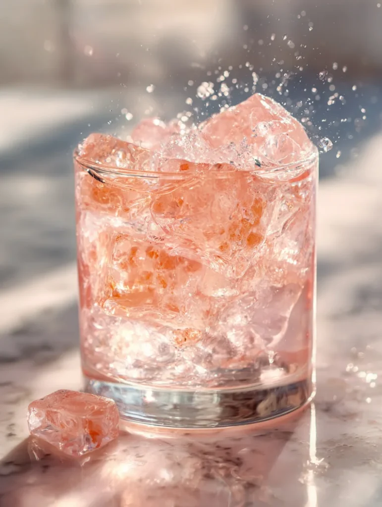 Salt and Ice Weight Loss Recipe: Simple 4-Step Method That Works Ice glass with Japanese pink salt chunks for health recipe