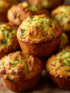 Zucchini muffins golden brown and freshly baked