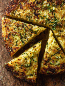 Zucchini scarpaccia recipe with golden crispy edges