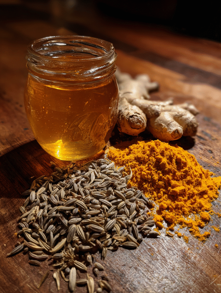 Canaan honey trick recipe ingredients on rustic table