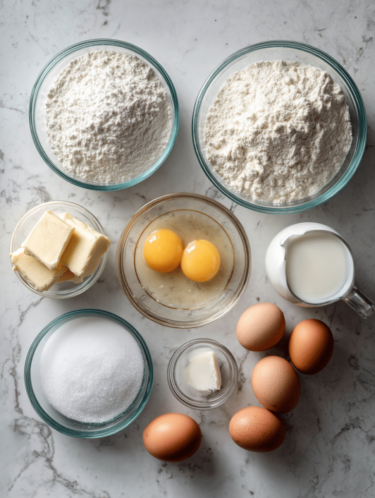 gluten free cake ingredients measured for baking