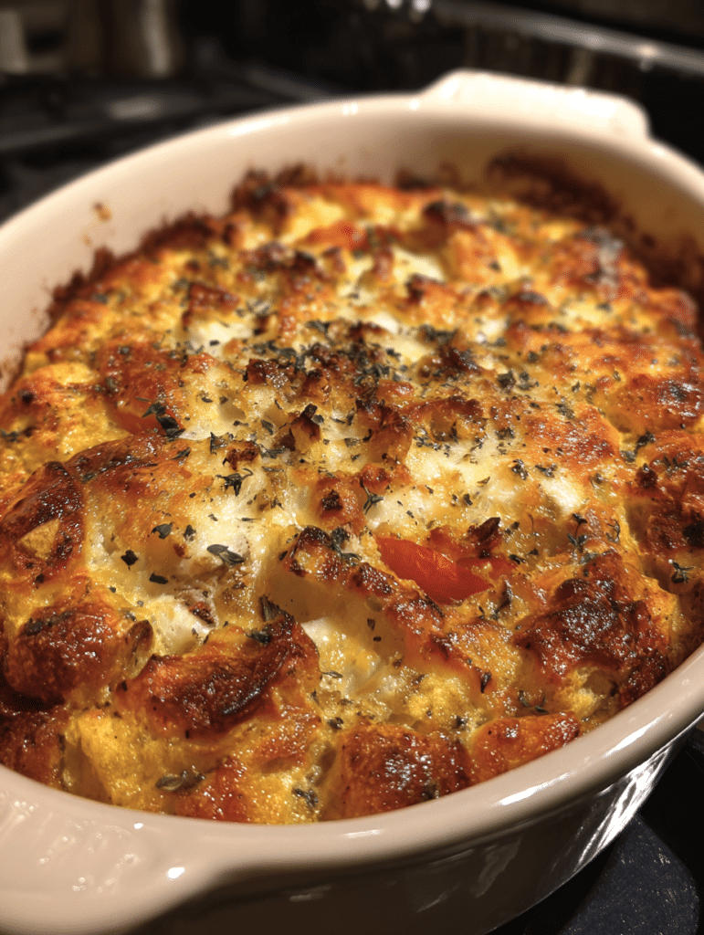 gluten free casserole recipe baked until golden and bubbly