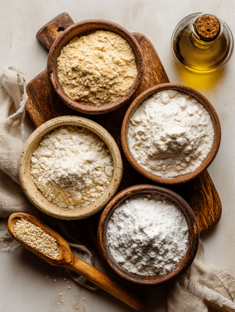 Gluten free flours and ingredients for pasta recipe