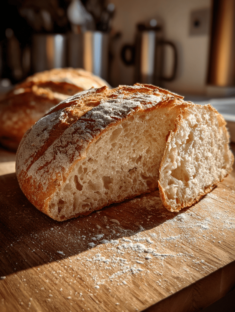 Gluten free sourdough bread on wooden board