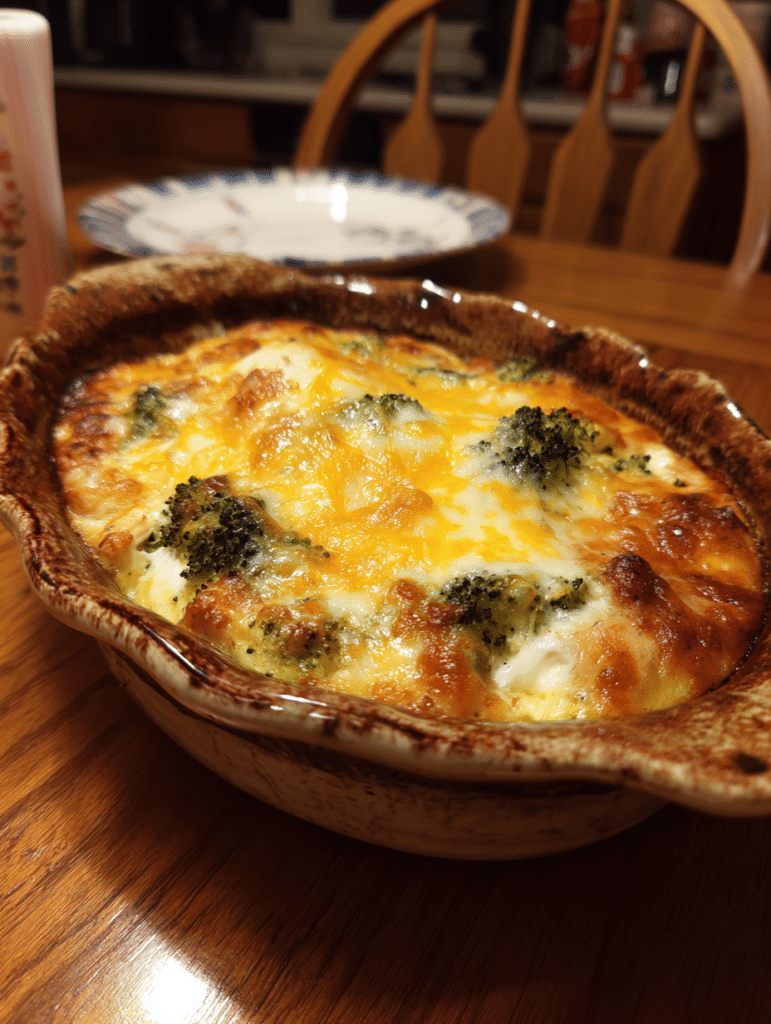 low carb casserole baked with chicken and vegetables