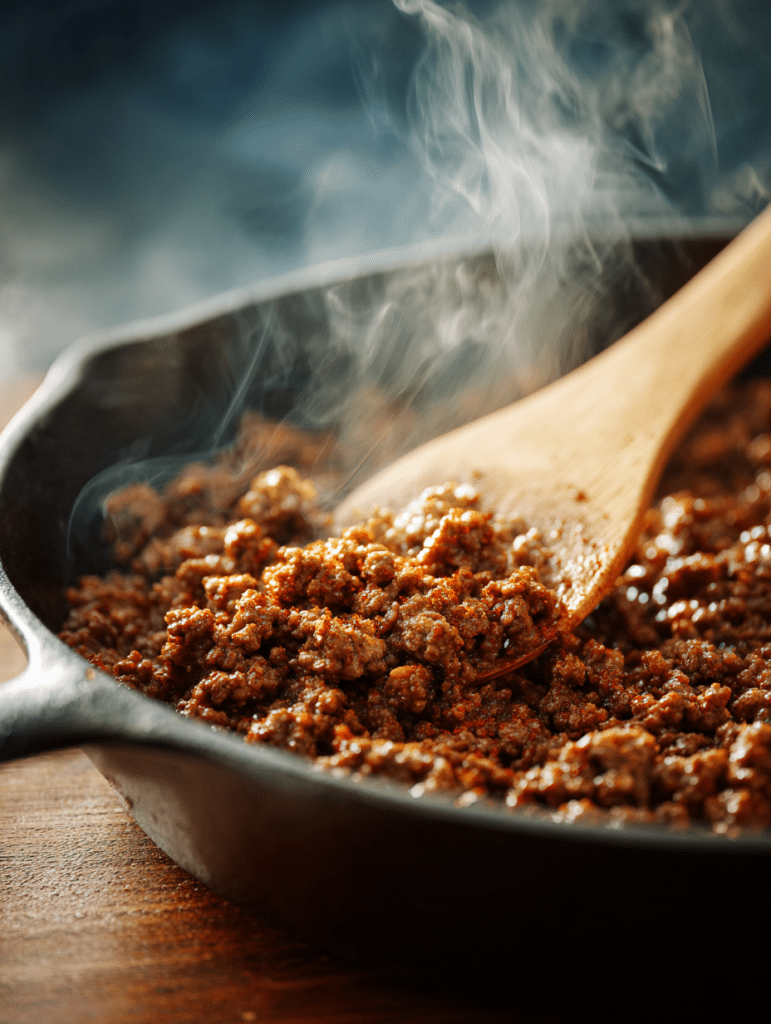 Cooking taco meat for casserole