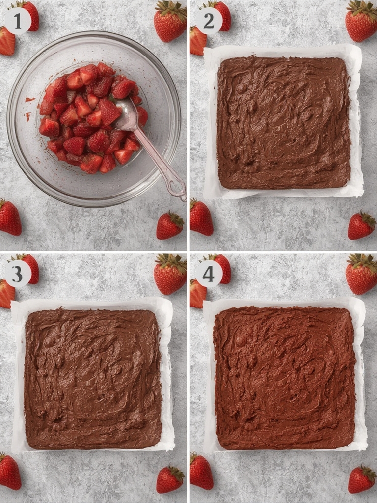 Chocolate strawberry brownies ingredients