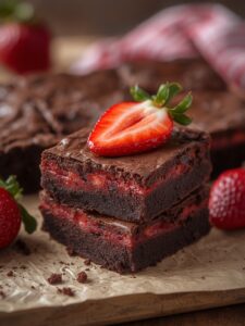 Chocolate strawberry brownies