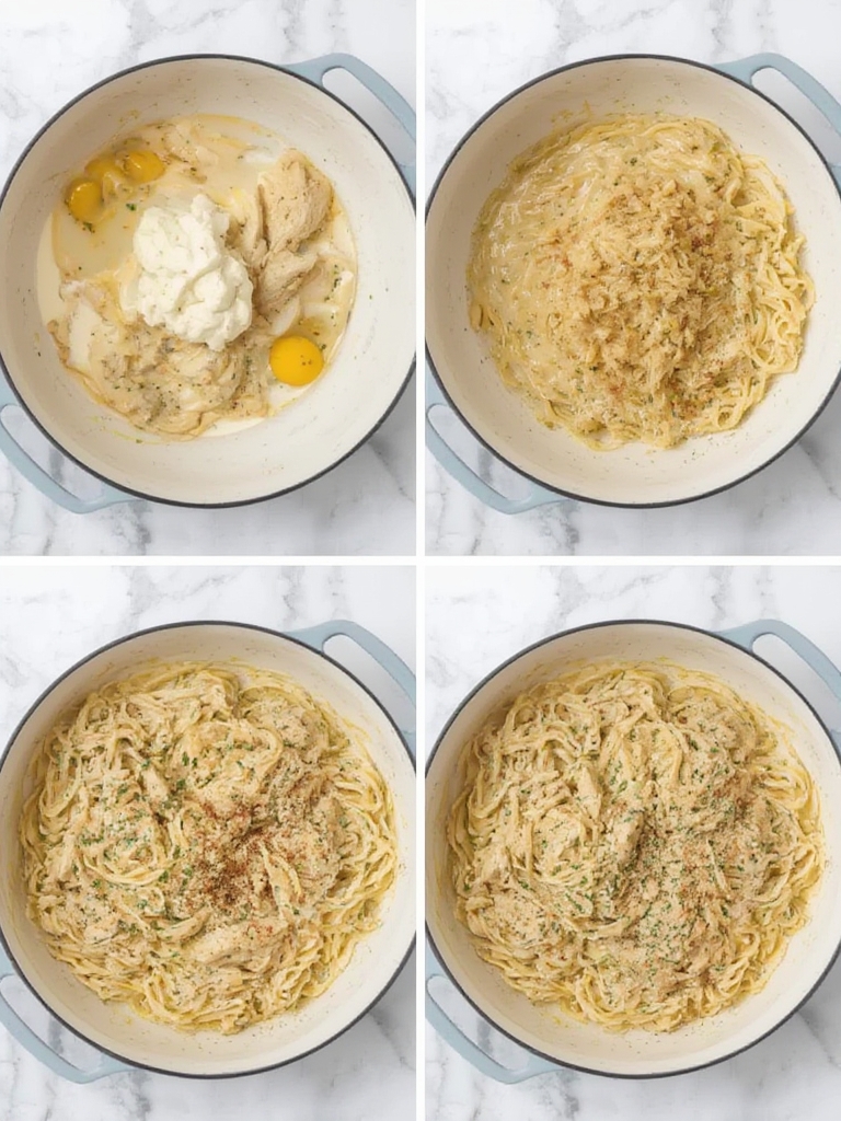 Creamy chicken pasta ingredients