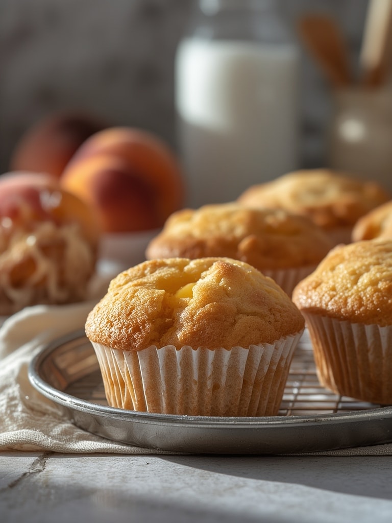Peach cobbler muffins
