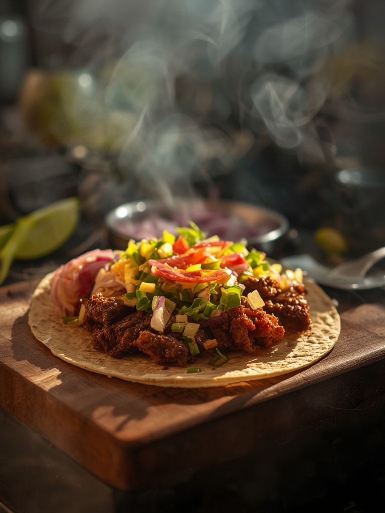 Smoked beef tacos
