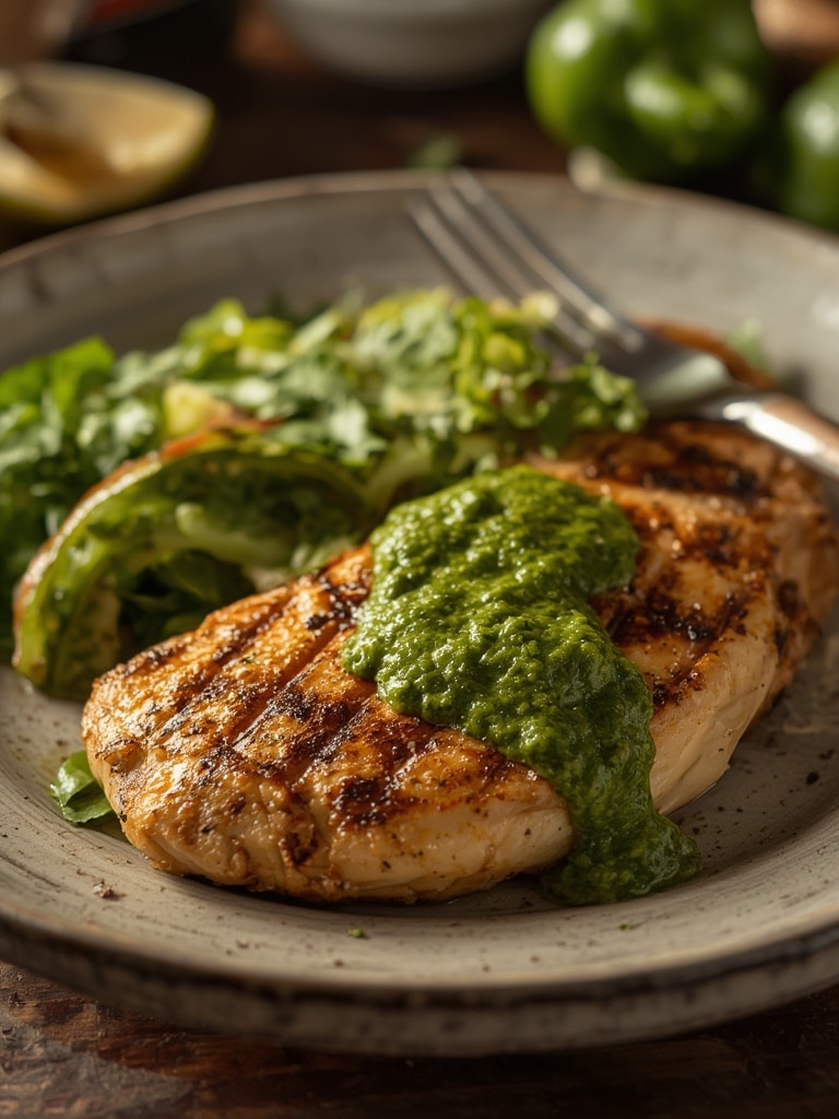 Grilled chicken with salsa verde