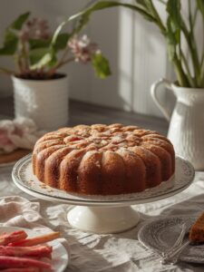Rhubarb coffee cake