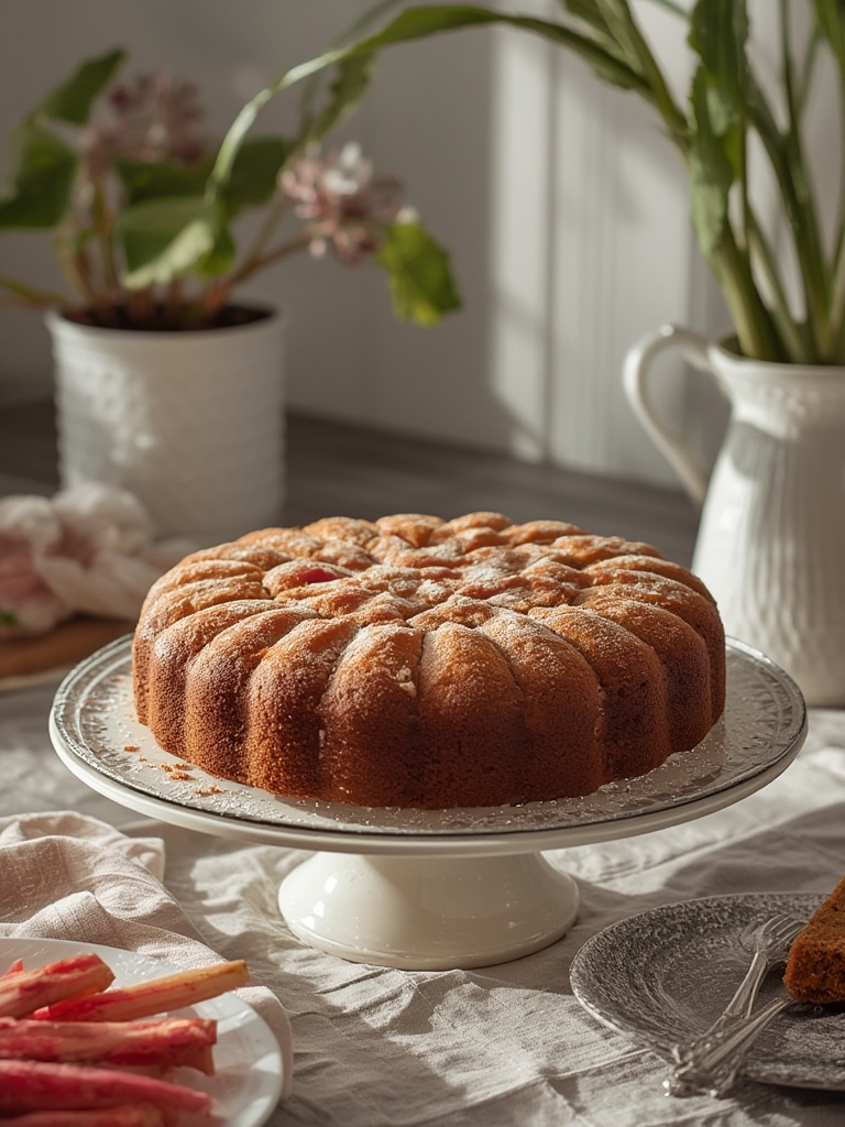 Rhubarb coffee cake