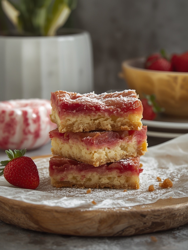 Rhubarb custard bars
