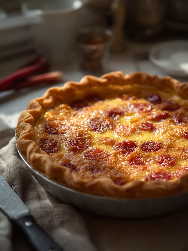 Rhubarb custard pie