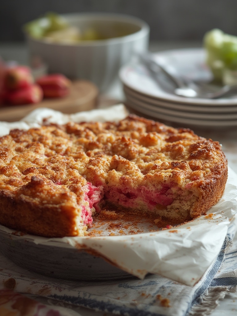 Rhubarb dump cake