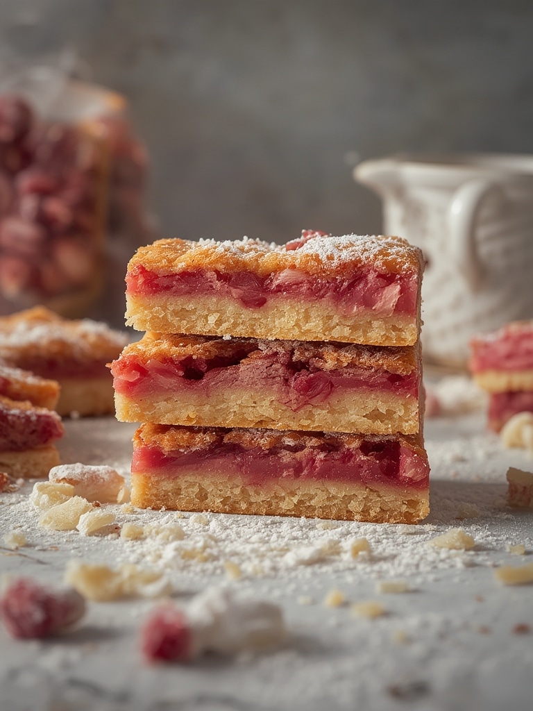 Rhubarb shortbread bars