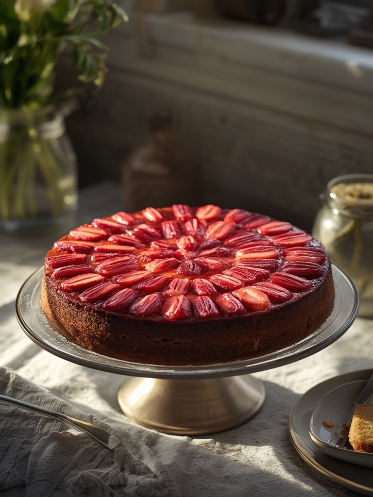 Rhubarb upside down cake