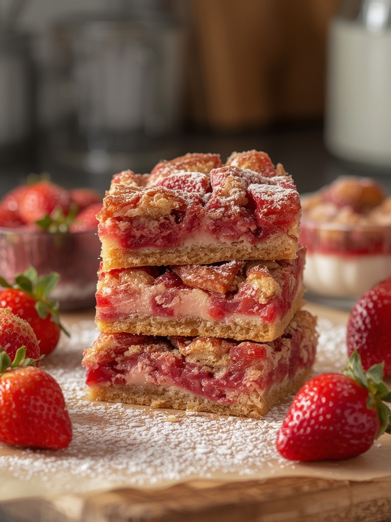Strawberry rhubarb bars